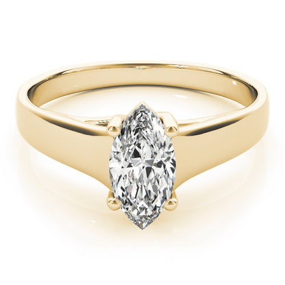 Lab-Grown Marquise Cut Diamond Four-Prong Solitaire Engagement Ring.