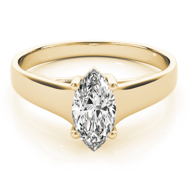 Romantic Solitaires Any Shape Marquise Diamond Engagement Ring — 9K/18K Gold & Platinum