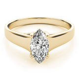 Romantic Solitaires Any Shape Marquise Diamond Engagement Ring — 9K/18K Gold & Platinum