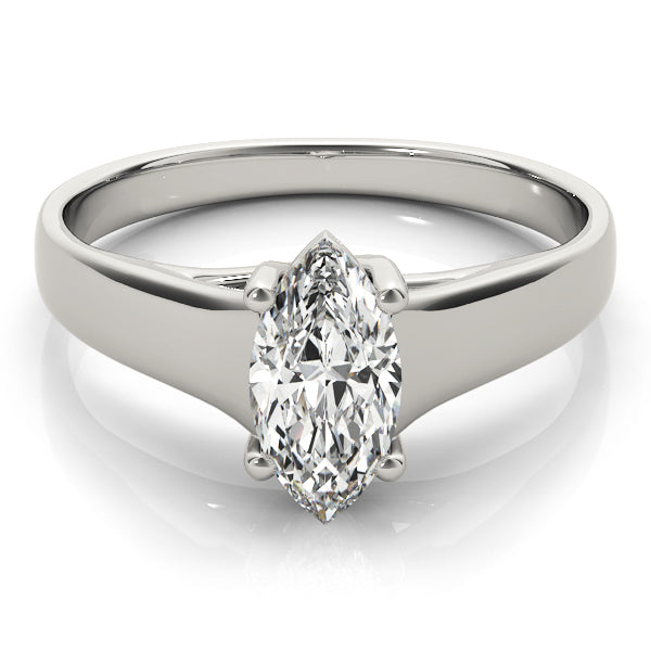 Lab-Grown Marquise Cut Diamond Four-Prong Solitaire Engagement Ring.