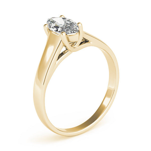 Lab-Grown Marquise Cut Diamond Four-Prong Solitaire Engagement Ring.