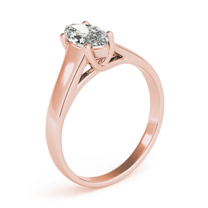 Lab-Grown Marquise Cut Diamond Four-Prong Solitaire Engagement Ring.