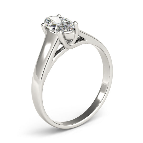 Lab-Grown Marquise Cut Diamond Four-Prong Solitaire Engagement Ring.