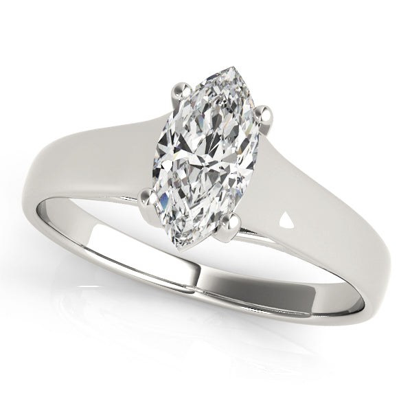 Romantic Solitaires Any Shape Marquise Diamond Engagement Ring — 9K/18K Gold & Platinum