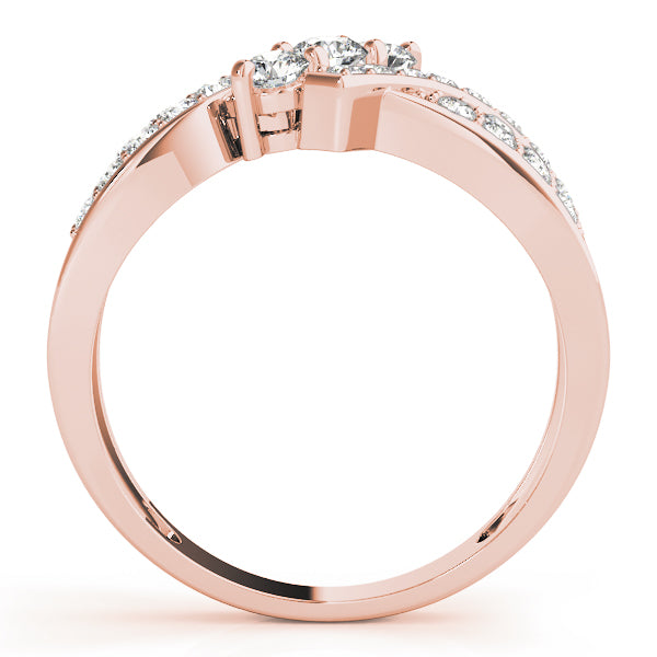 Lustrous Three-Stone Round Diamond Engagement Ring — 9K/18K Gold & Platinum