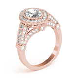 Crowned Color Rings Marquise Diamond Engagement Ring — 9K/18K Gold & Platinum