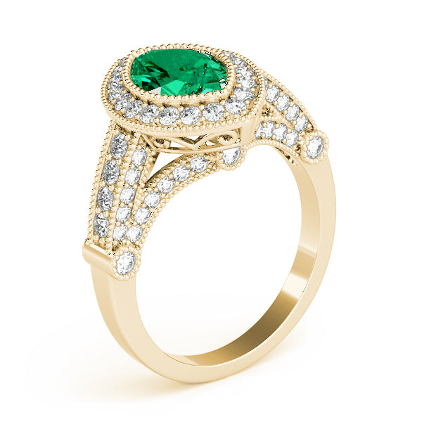 Crowned Color Rings Marquise Diamond Engagement Ring — 9K/18K Gold & Platinum