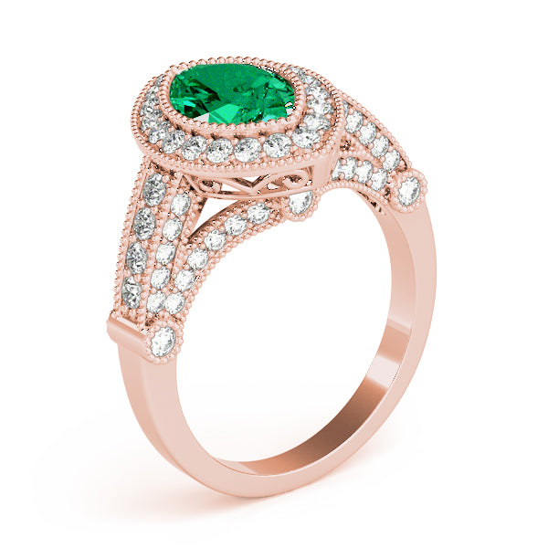 Crowned Color Rings Marquise Diamond Engagement Ring — 9K/18K Gold & Platinum