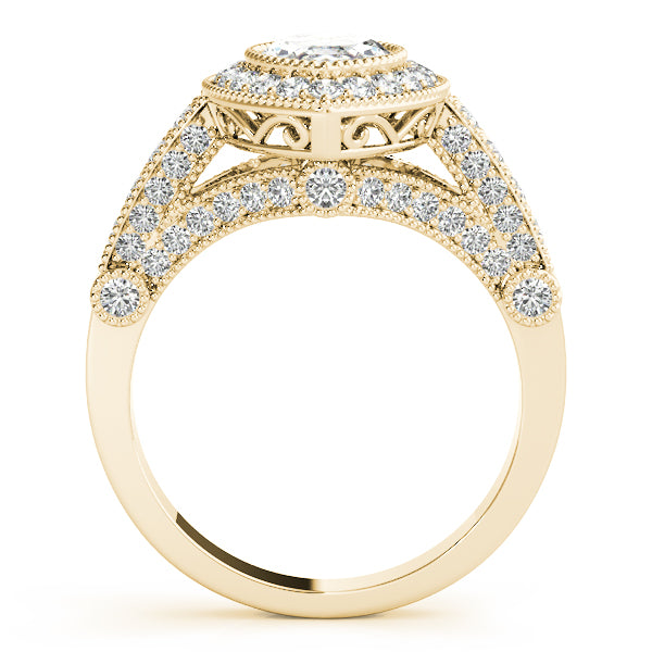 Crowned Color Rings Marquise Diamond Engagement Ring — 9K/18K Gold & Platinum