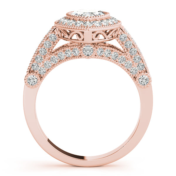 Crowned Color Rings Marquise Diamond Engagement Ring — 9K/18K Gold & Platinum