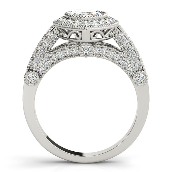 Crowned Color Rings Marquise Diamond Engagement Ring — 9K/18K Gold & Platinum