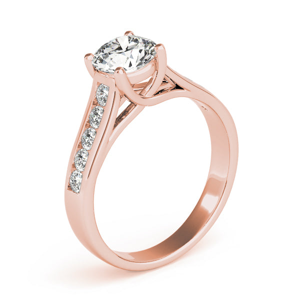 Dazzling Trellis Round Diamond Engagement Ring — 9K/18K Gold & Platinum