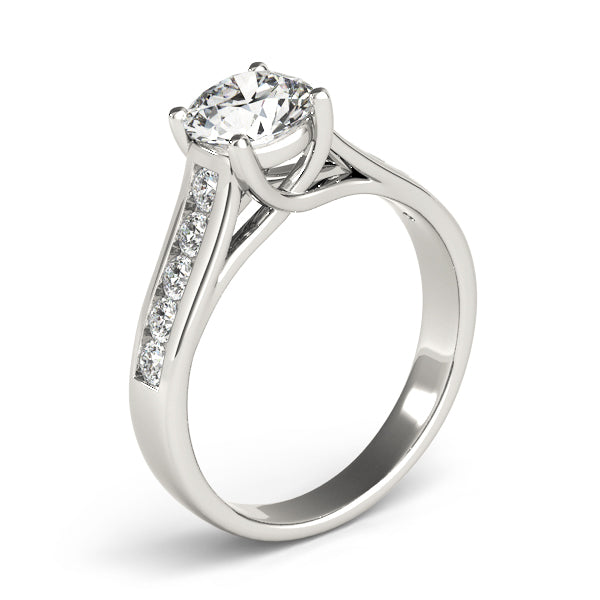 Dazzling Trellis Round Diamond Engagement Ring — 9K/18K Gold & Platinum