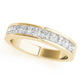Channel Set Princess Cut Half Eternity Ring in Gold & Platinum