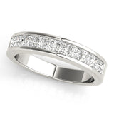 Channel Set Princess Cut Half Eternity Ring in Gold & Platinum