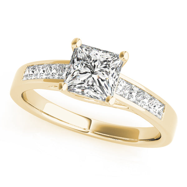 Splendid Trellis Princess Diamond Engagement Ring — 9K/18K Gold & Platinum