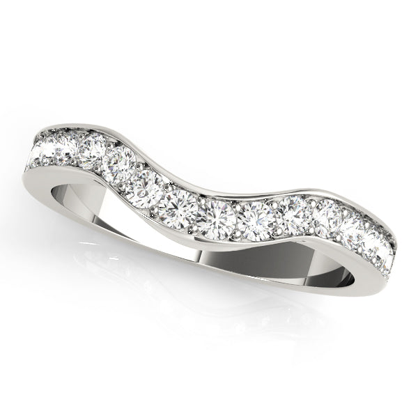 Prong in Channel Curved Half Eternity Ring in Gold & Platinum