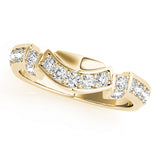 Curved Diamond Half Eternity Ring in Gold & Platinum