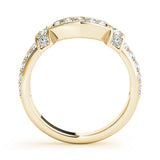 Curved Diamond Half Eternity Ring in Gold & Platinum