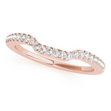 Single Row Curved Half Eternity Ring in Gold & Platinum