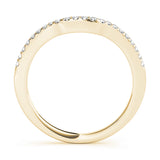 Single Row Curved Half Eternity Ring in Gold & Platinum