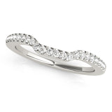 Single Row Curved Half Eternity Ring in Gold & Platinum