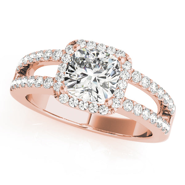 Cherished Halo Princess Diamond Engagement Ring — 9K/18K Gold & Platinum