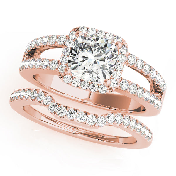 Cherished Halo Princess Diamond Engagement Ring — 9K/18K Gold & Platinum
