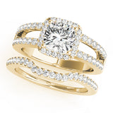 Cherished Halo Princess Diamond Engagement Ring — 9K/18K Gold & Platinum