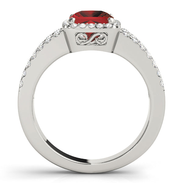 Cherished Halo Princess Diamond Engagement Ring — 9K/18K Gold & Platinum