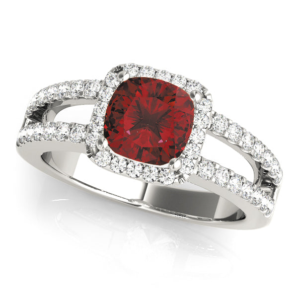 Cherished Halo Princess Diamond Engagement Ring — 9K/18K Gold & Platinum