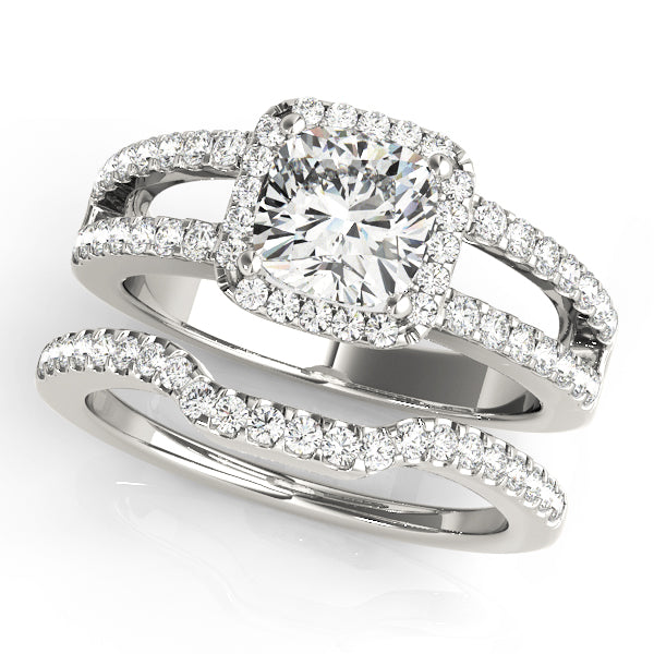 Cherished Halo Princess Diamond Engagement Ring — 9K/18K Gold & Platinum