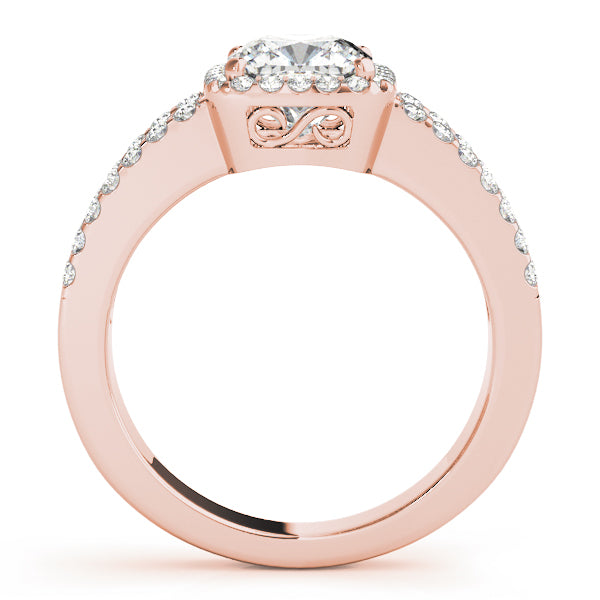 Cherished Halo Princess Diamond Engagement Ring — 9K/18K Gold & Platinum