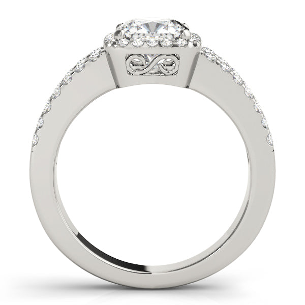 Cherished Halo Princess Diamond Engagement Ring — 9K/18K Gold & Platinum