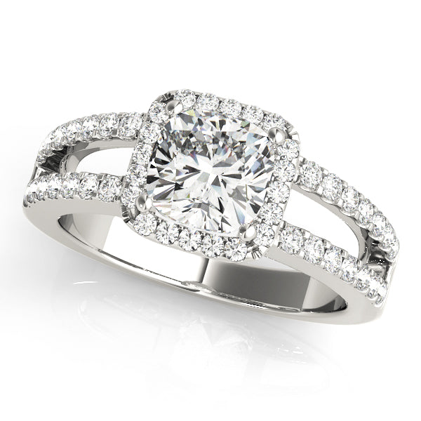 Cherished Halo Princess Diamond Engagement Ring — 9K/18K Gold & Platinum