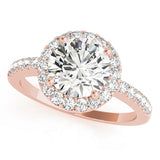 Vintage-Inspired Halo Round Diamond Engagement Ring — 9K/18K Gold & Platinum