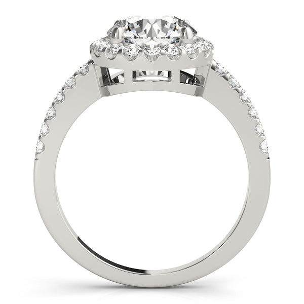 Vintage-Inspired Halo Round Diamond Engagement Ring — 9K/18K Gold & Platinum