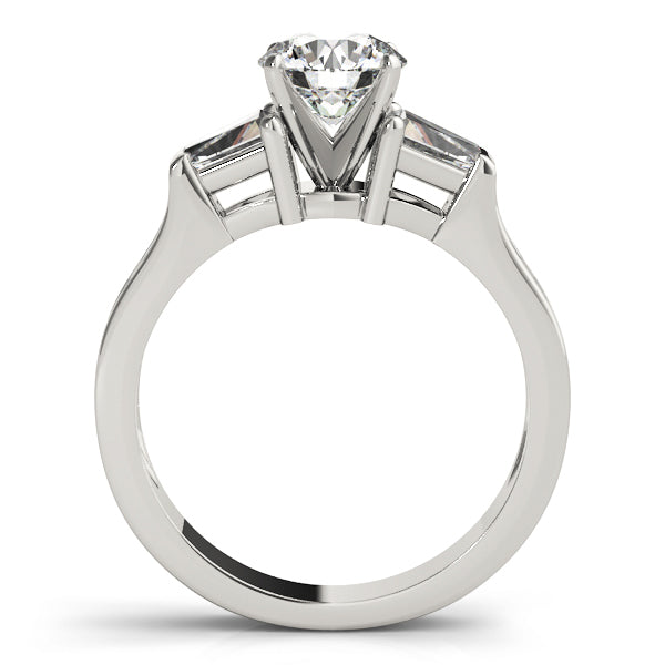 Artisan Fancy Shape Baguette Remounts Round Diamond Engagement Ring — 9K/18K Gold & Platinum