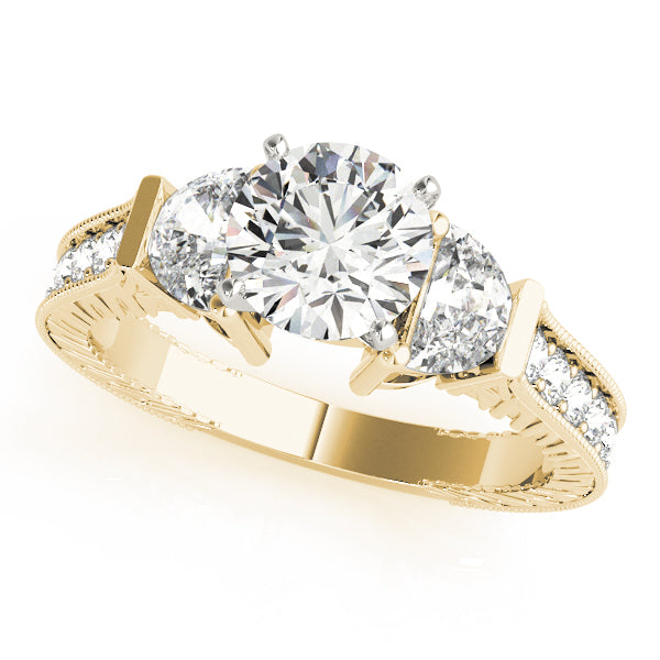 Bespoke Fancy Shape Any Shape Remounts Round Diamond Engagement Ring — 9K/18K Gold & Platinum