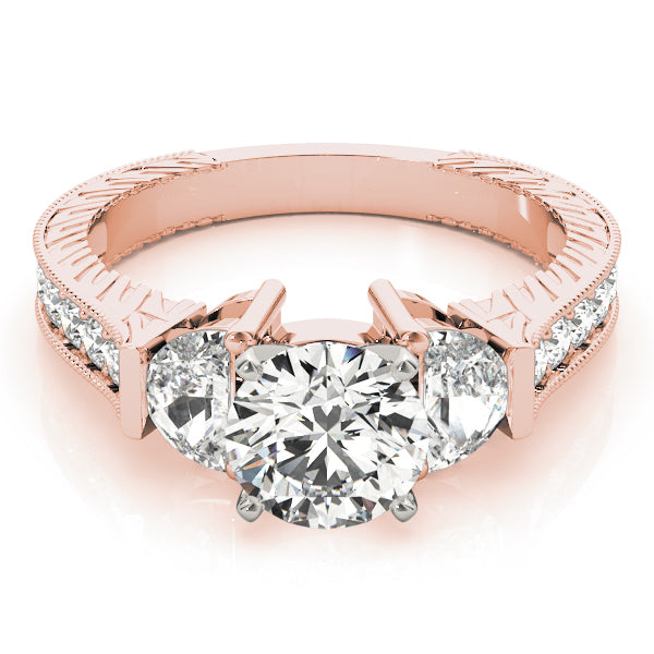 Bespoke Fancy Shape Any Shape Remounts Round Diamond Engagement Ring — 9K/18K Gold & Platinum
