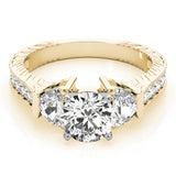 Bespoke Fancy Shape Any Shape Remounts Round Diamond Engagement Ring — 9K/18K Gold & Platinum