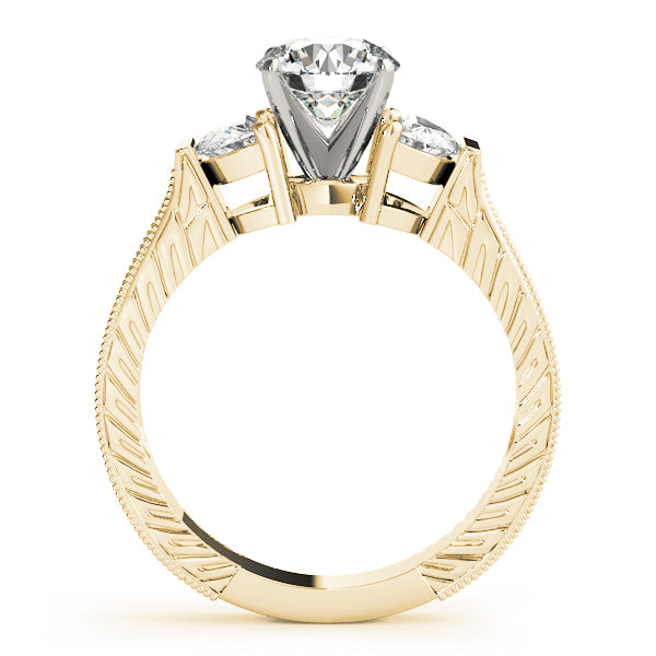 Bespoke Fancy Shape Any Shape Remounts Round Diamond Engagement Ring — 9K/18K Gold & Platinum