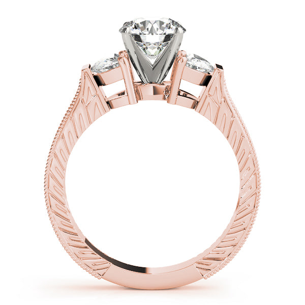 Bespoke Fancy Shape Any Shape Remounts Round Diamond Engagement Ring — 9K/18K Gold & Platinum