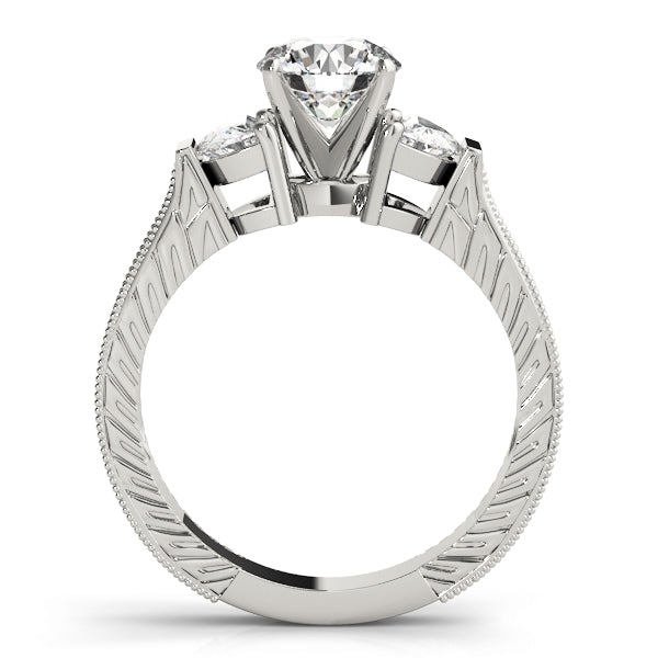 Bespoke Fancy Shape Any Shape Remounts Round Diamond Engagement Ring — 9K/18K Gold & Platinum