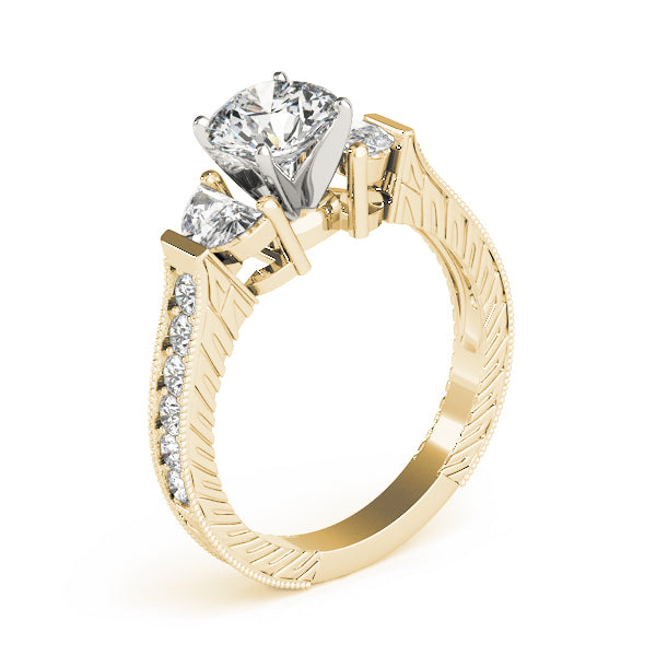 Bespoke Fancy Shape Any Shape Remounts Round Diamond Engagement Ring — 9K/18K Gold & Platinum