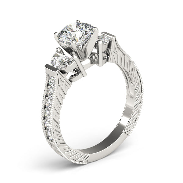 Bespoke Fancy Shape Any Shape Remounts Round Diamond Engagement Ring — 9K/18K Gold & Platinum