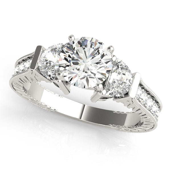 Bespoke Fancy Shape Any Shape Remounts Round Diamond Engagement Ring — 9K/18K Gold & Platinum