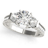 Bespoke Fancy Shape Any Shape Remounts Round Diamond Engagement Ring — 9K/18K Gold & Platinum