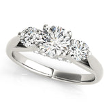 Sophisticated Three-Stone Round Diamond Engagement Ring — 9K/18K Gold & Platinum