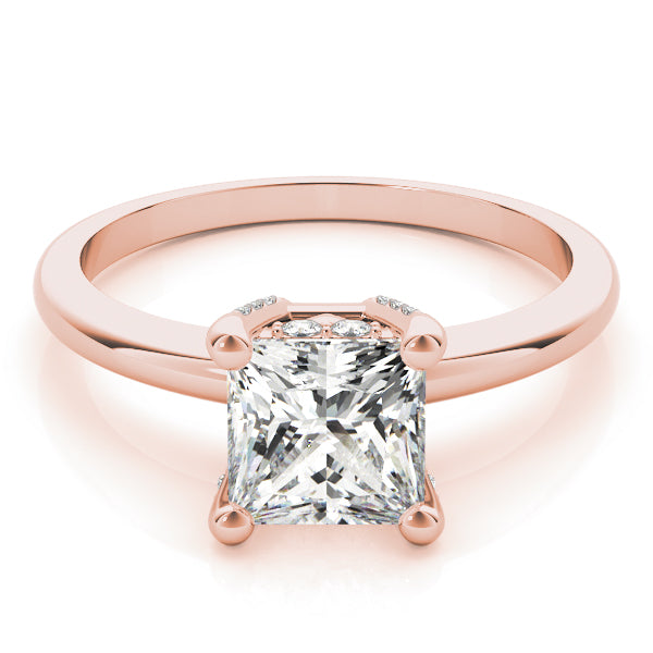 Romantic Solitaires Princess Diamond Engagement Ring — 9K/18K Gold & Platinum